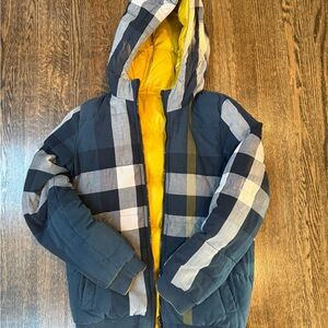 Burberry Kids Puffer Jacket - Yellow and Gray Plaid